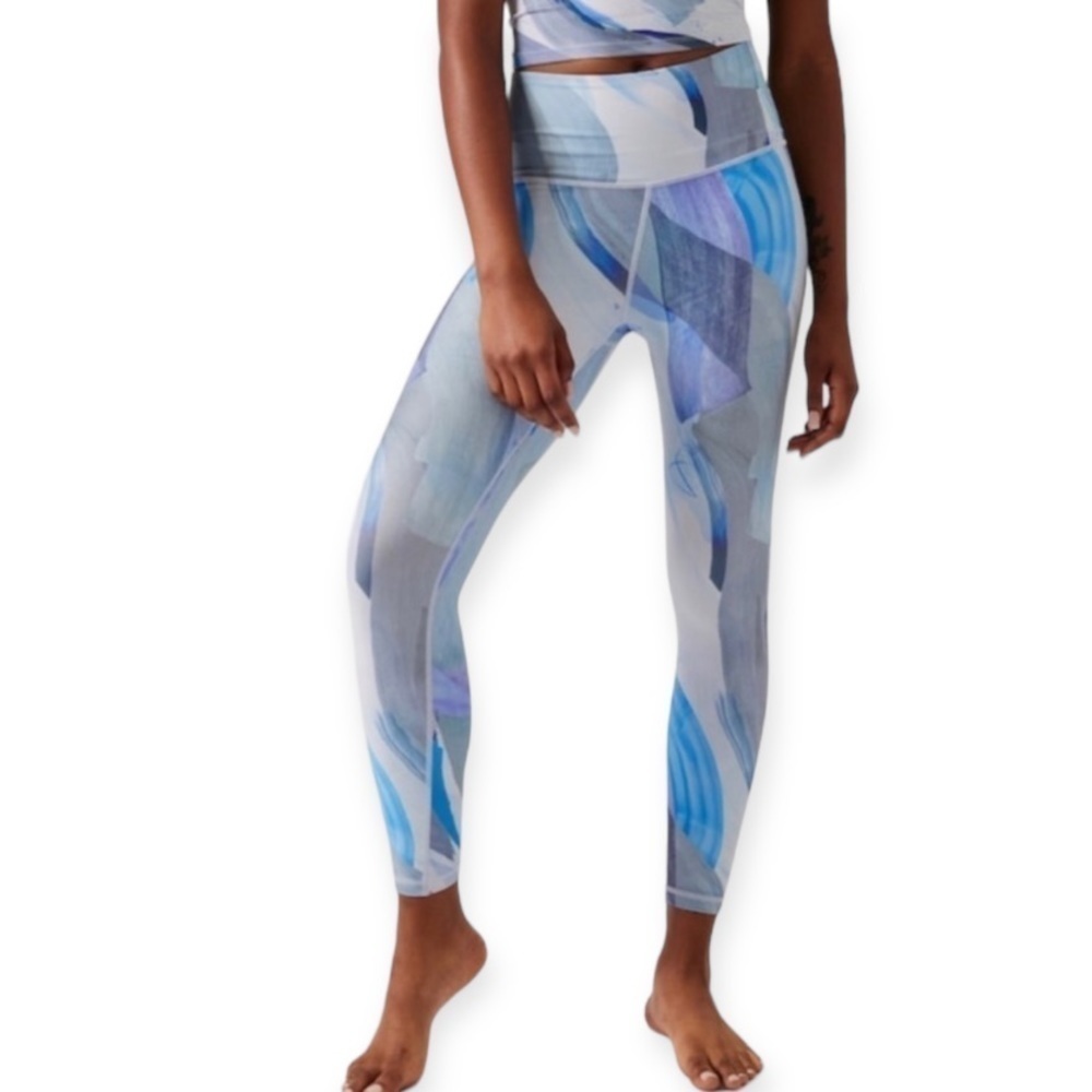 Athleta Elation 7/8 Tight Vibrance Snowfall Blue Medium